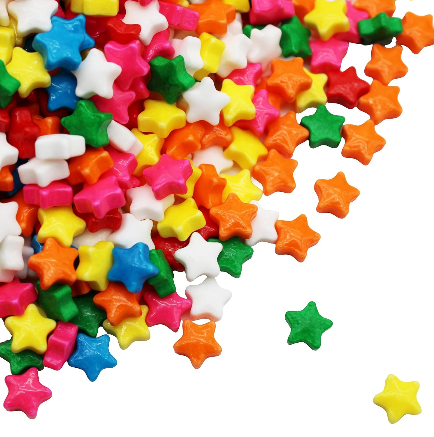 Mini surtido de estrellas de caramelo macizo arcoíris de 1 libra, caramelo en forma de estrella para cobertura de helado o buffets de caramelos,
