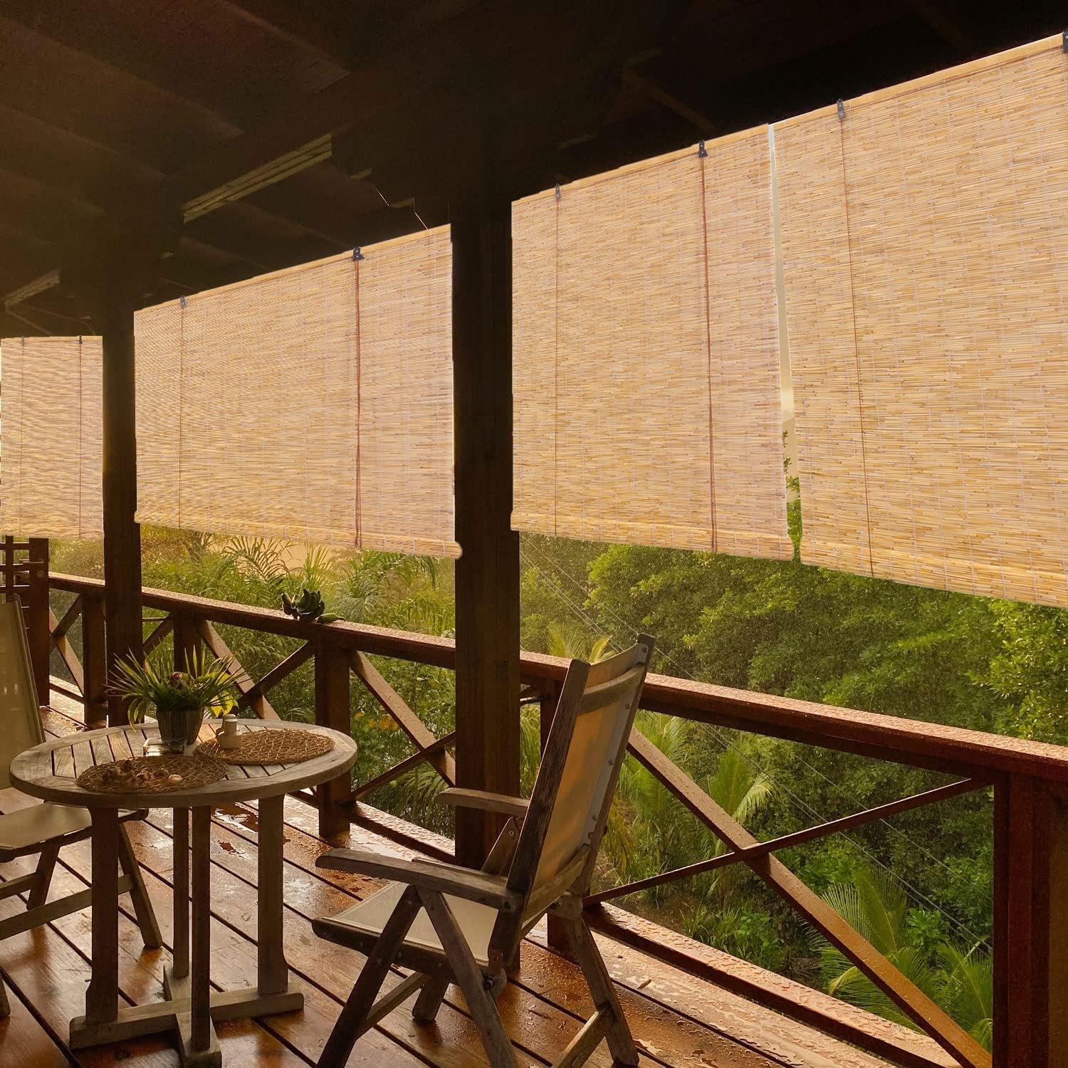 Persianas de bambú para ventanas, persianas enrollables de caña al aire libre, enrollables de bambú retro, persianas enrollables romanas