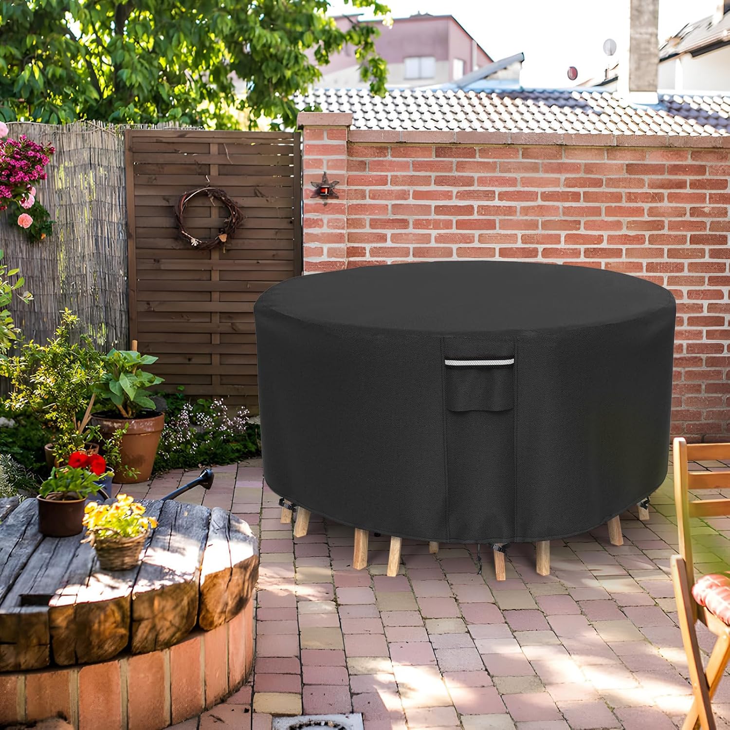 Fundas para muebles de patio, funda impermeable para muebles de exterior, fundas redondas 500D, protección para todo tipo de clima, juego de muebles