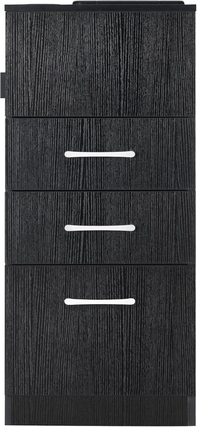 BarberPub Gabinete de almacenamiento de salón Beauty Locker Soporte para secador de pelo Estilista Equipo de spa con cajón 2035 (negro)