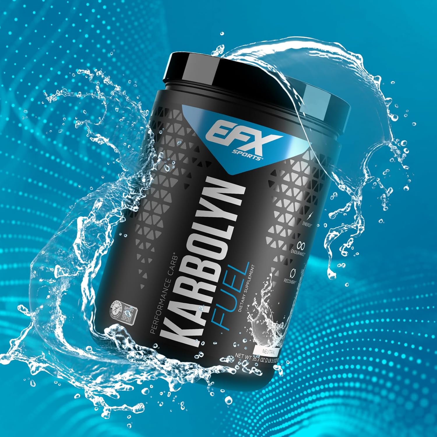 EFX Sports Karbolyn Fuel  Polvo de carbohidratos de absorción rápida  Carga de carbohidratos, energía sostenida, recuperación rápida  Sin