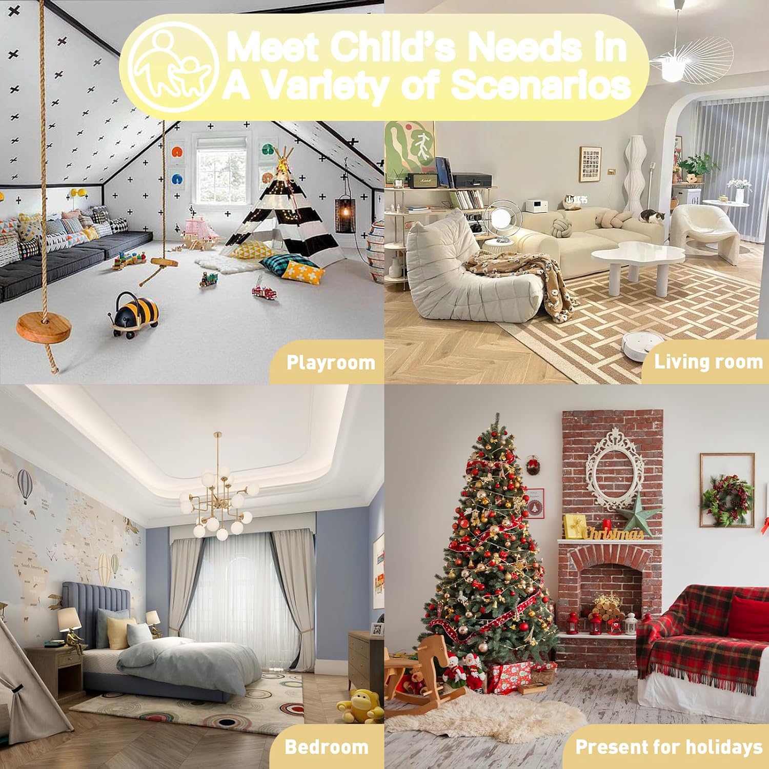 QIUODO Sofá plegable para sala de juegos, sofá abierto de terciopelo 2 en 1 para niños pequeños de 1 a 3 años, cómoda silla infantil para leer y