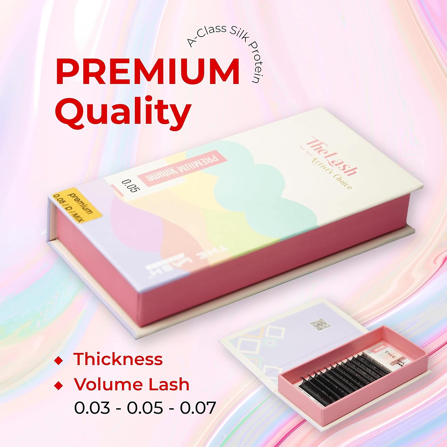THE LASH SUPPLY PREMIUM – Extensión de pestañas de volumen 0.03, 0.05, 0.07 de grosor – longitud de mezcla CCCD y 0.354-0.787 in, extensiones de