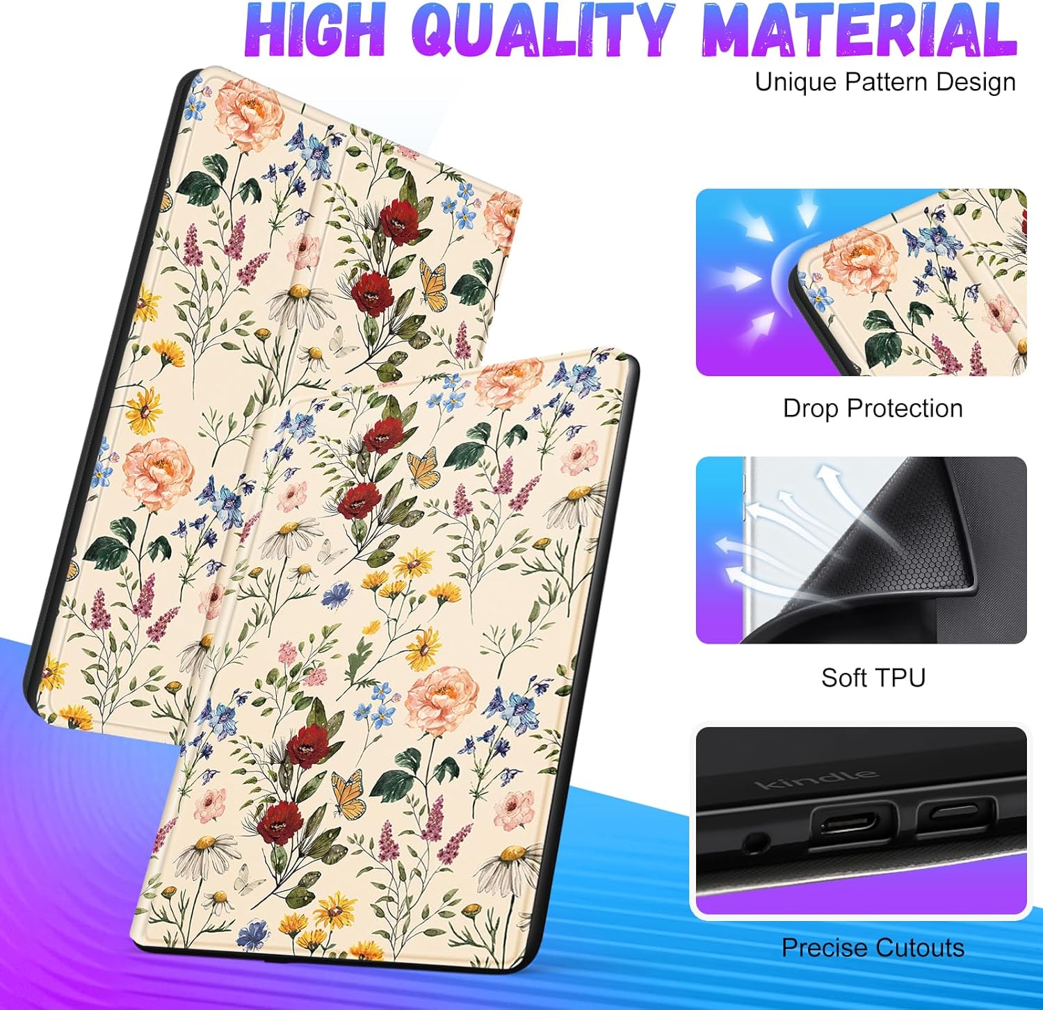 Uppuppy Funda para Kindle Paperwhite de 11. generación de 6.8 pulgadas 2021Paperwhite Signature Edition Linda para mujeres, niñas, adolescentes y