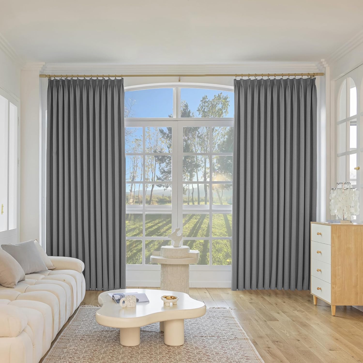 Cortina plisada opaca para dormitorio, sala de estar, pasillo, con aislamiento térmico para oscurecer la habitación, panel de cortina para puerta de
