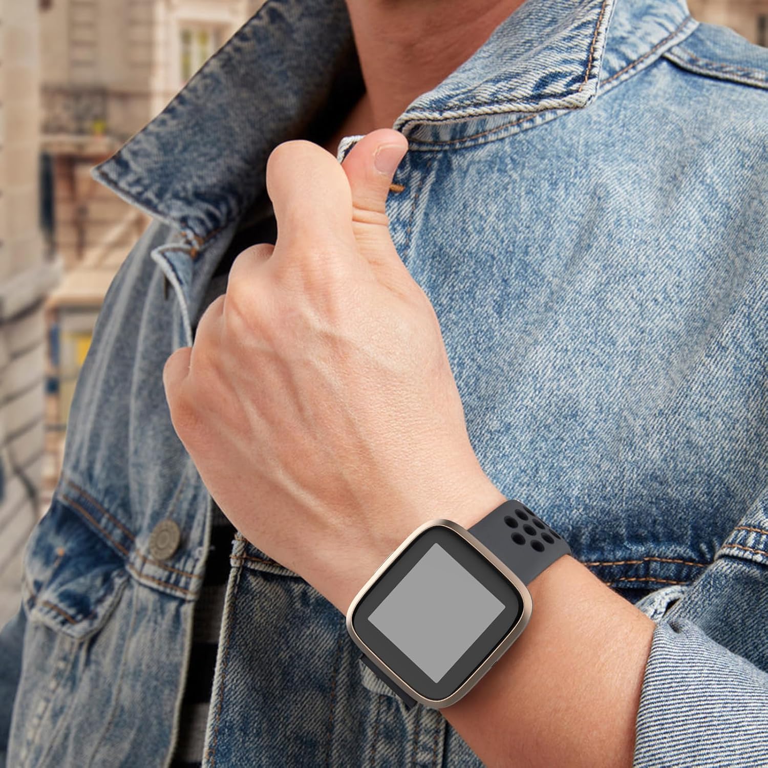 Vancle Correas de silicona compatibles con correas de reloj Fitbit Versa 2 para mujeres y hombres, correas de repuesto deportivas suaves y