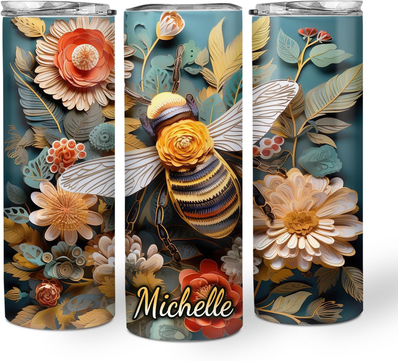 Hyturtle Regalos personalizados de vaso delgado de abeja para hombres y mujeres, regalos de cumpleaños y Navidad para amantes de las abejas, regalos