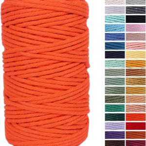 Cordón de macramé naranja de 0.157 in x 109 yardas, cuerda de algodón de colores para colgar en la pared, colgadores de plantas, manualidades, Cordón de macramé naranja de 0.157 in x 109 yardas, cuerda de algodón de colores para colgar en la pared, colgadores de plantas, manualidades,