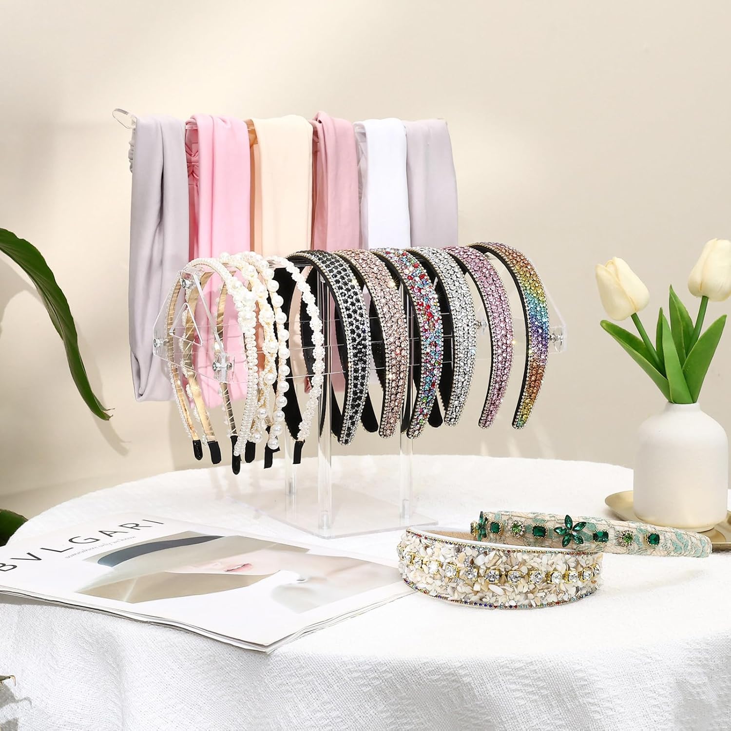 Soporte para la diadema, organizador de diadema, soporte para la diadema, organizador de accesorios para el cabello, estante de almacenamiento para
