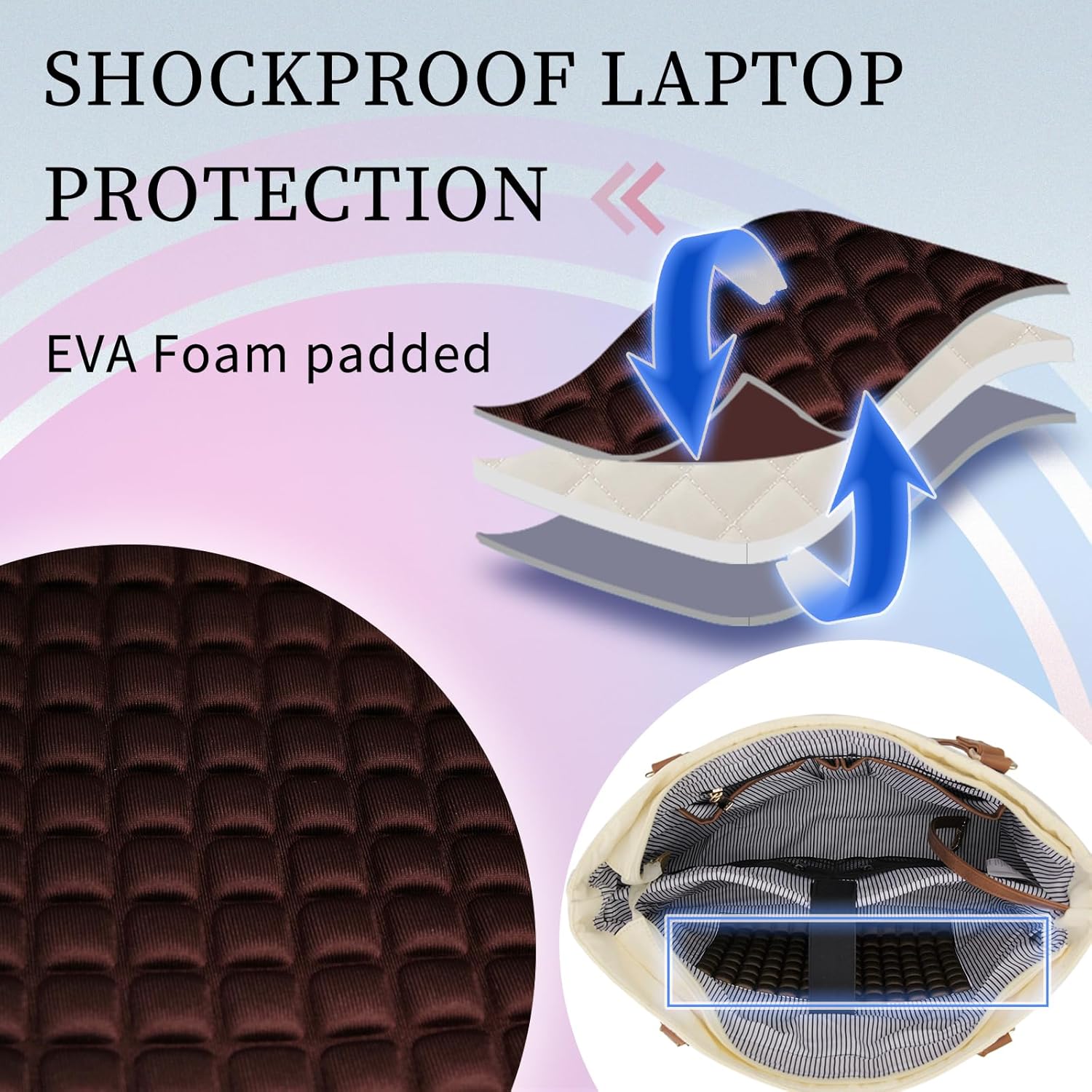 VONXURY – Bolsa de mano para laptop para mujer, bolsa de hombro para computadora de 15.6 pulgadas, bolsa de trabajo para profesores, bolsa de viaje
