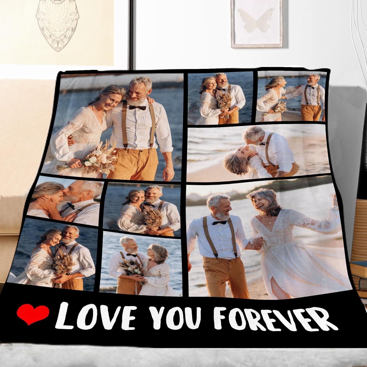 Mantas personalizadas con fotos, texto, manta personalizada con imagen, tamaño matrimonial, manta de franela suave personalizada, regalos para