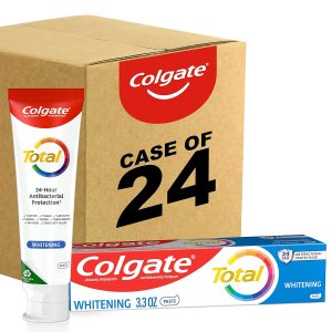 Colgate Pasta dental blanqueadora total, refresca el aliento, blanquea los dientes y proporciona alivio de la sensibilidad, sabor a menta, paquete Colgate Pasta dental blanqueadora total, refresca el aliento, blanquea los dientes y proporciona alivio de la sensibilidad, sabor a menta, paquete