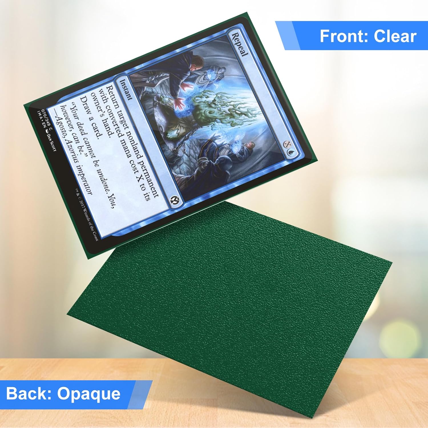 Fundas de tarjeta verdes mate para MTG, 300 piezas de ajuste perfecto fundas estándar para tarjetas de intercambio de tarjetas deportivas, tarjetas