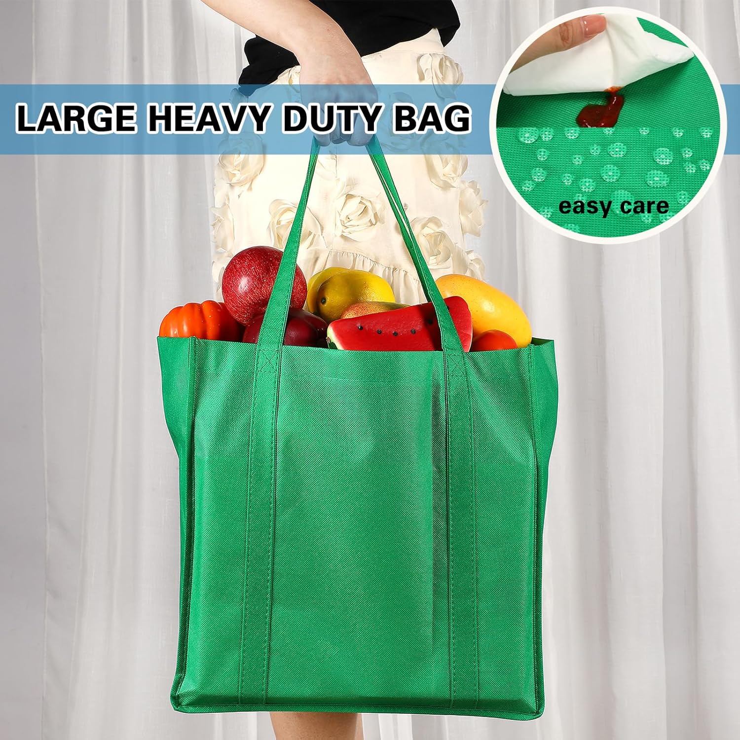 20 bolsas de comestibles reutilizables con asas reforzadas, bolsas de compras grandes y resistentes, bolsas de Navidad