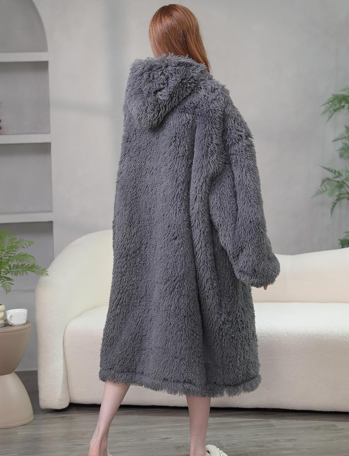 Sudadera con capucha de invierno de gran tamaño, suave y cálida, forro polar Sherpa con capucha para hombres, mujeres y adolescentes