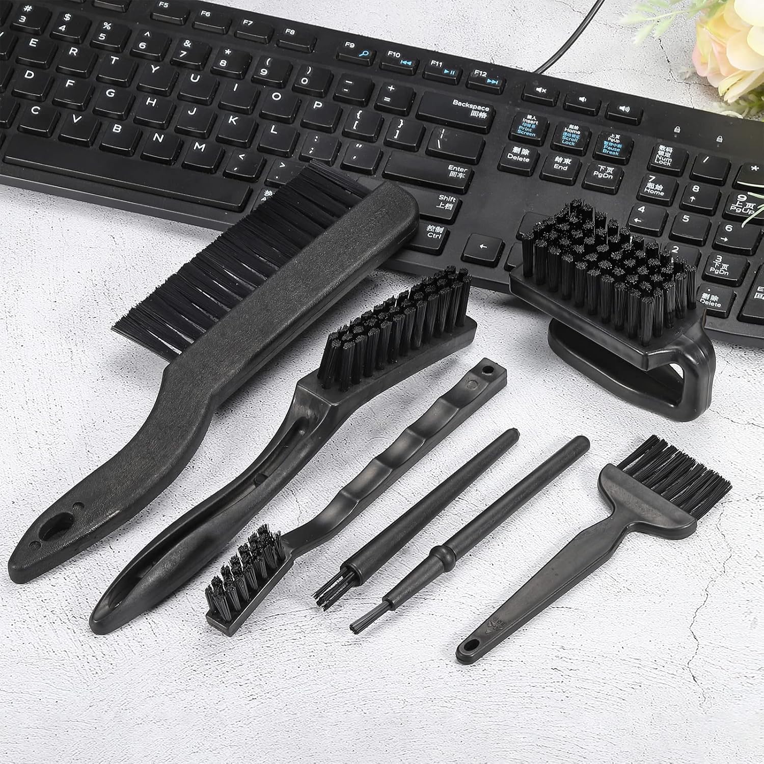 PATIKIL Anti estático ESD cepillo de limpieza de teclado de nylon 3 unids para teclado de computadora PCB placas base portátil 2.756×3.543 in