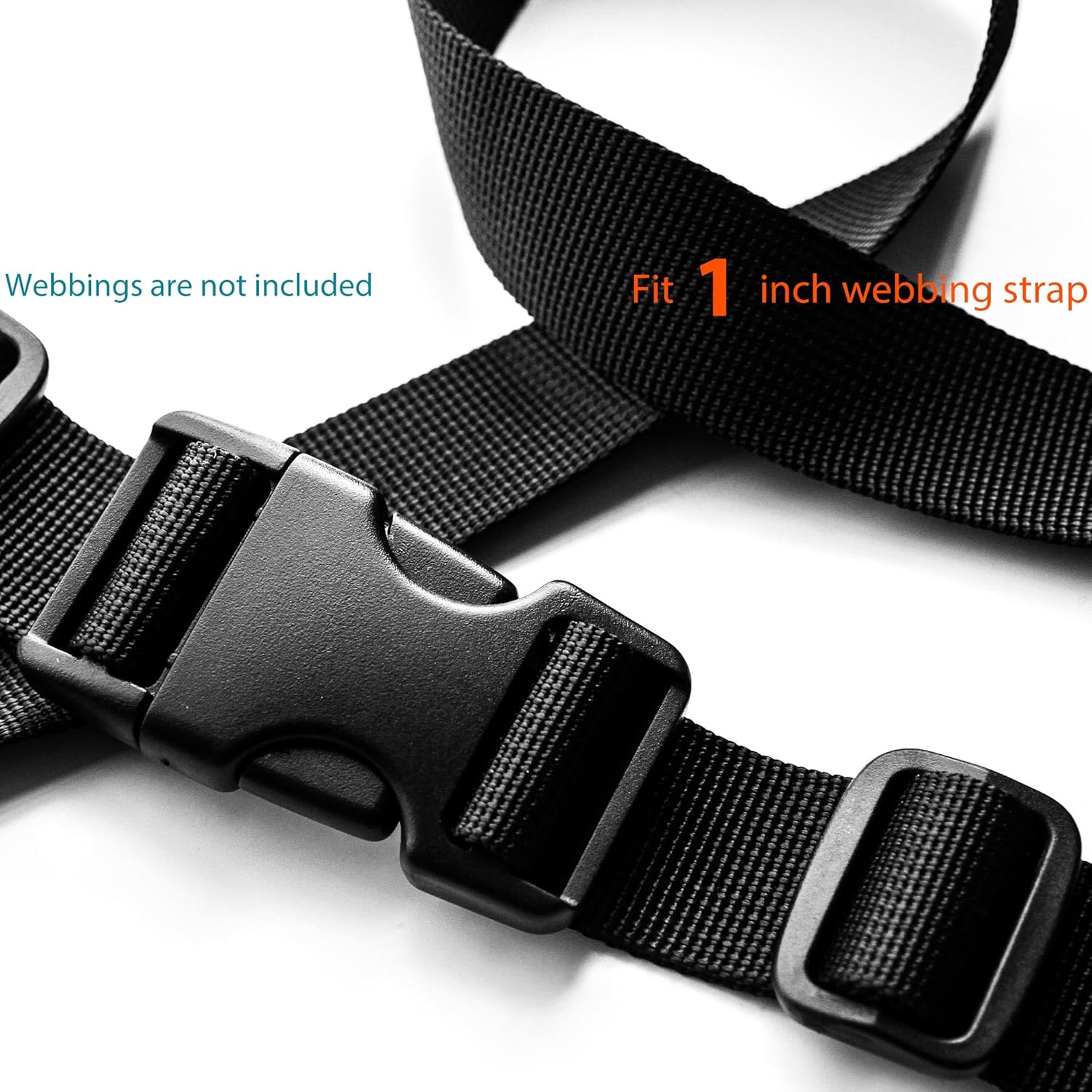 HISUNTEC Hebillas para correas de 1 pulgada 6 juegos de hebilla de liberación lateral + 12 piezas Tri-Glide Sliders Fit 1 pulgada (0.984 in) de
