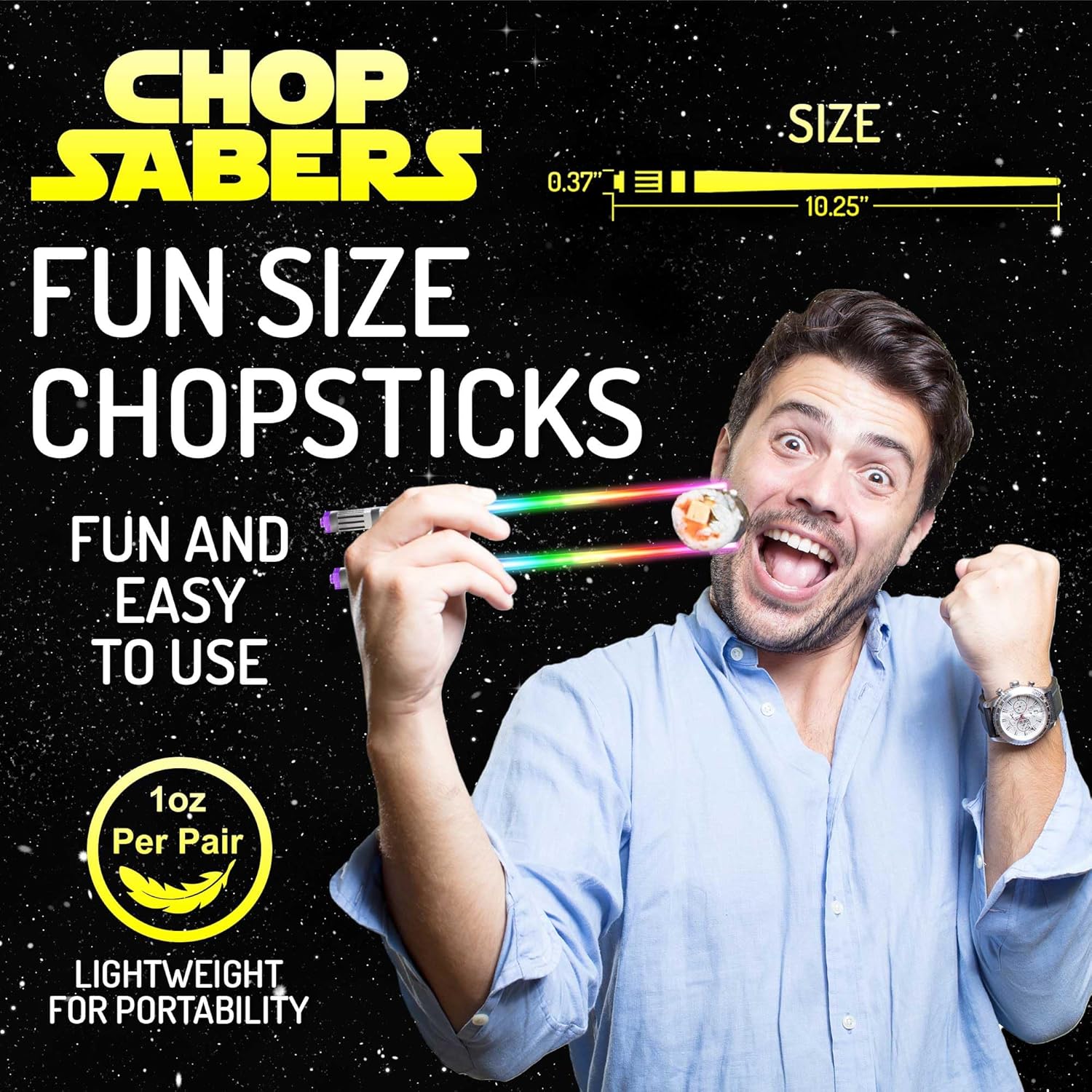 Lightsable palillos iluminados con luz LED de Star Wars, palillos de sable de luz brillante, reutilizables, sables de luz LED brillantes, 8 modos de