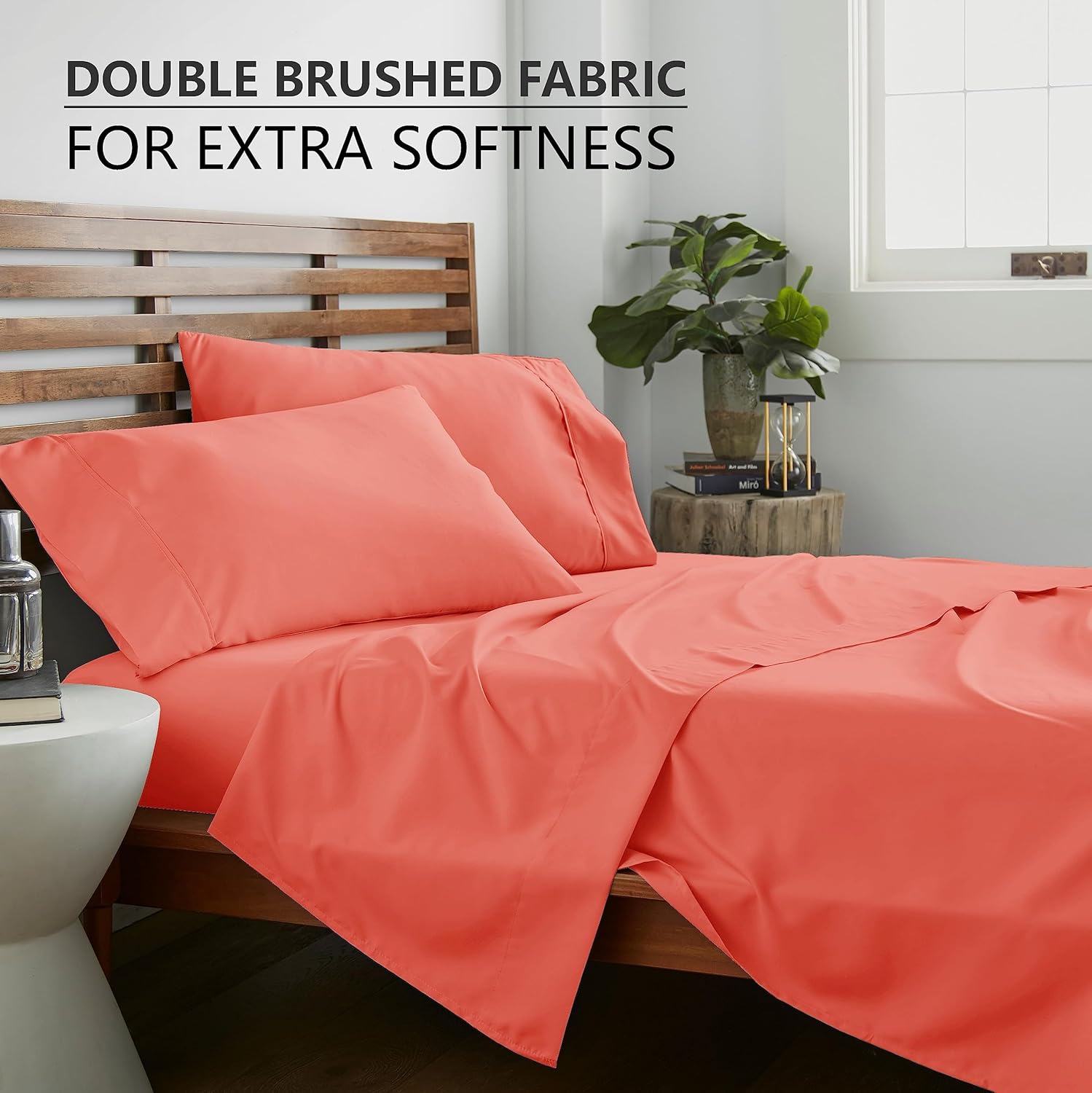 American Home Collection Juego de sábanas de 4 piezas tamaño King, microfibra extrasuave, transpirable, resistente a las arrugas y a la