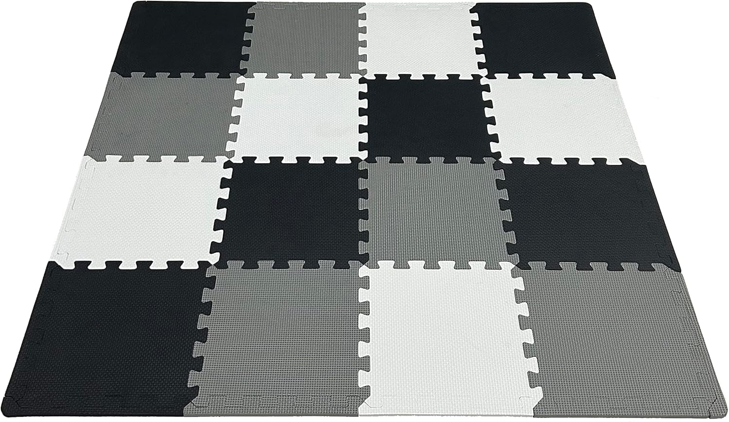Tapete de juego de espuma de 16 piezas con borde, azulejos entrelazados, azulejos de espuma para niños, tapete de juego de rompecabezas, tapetes de