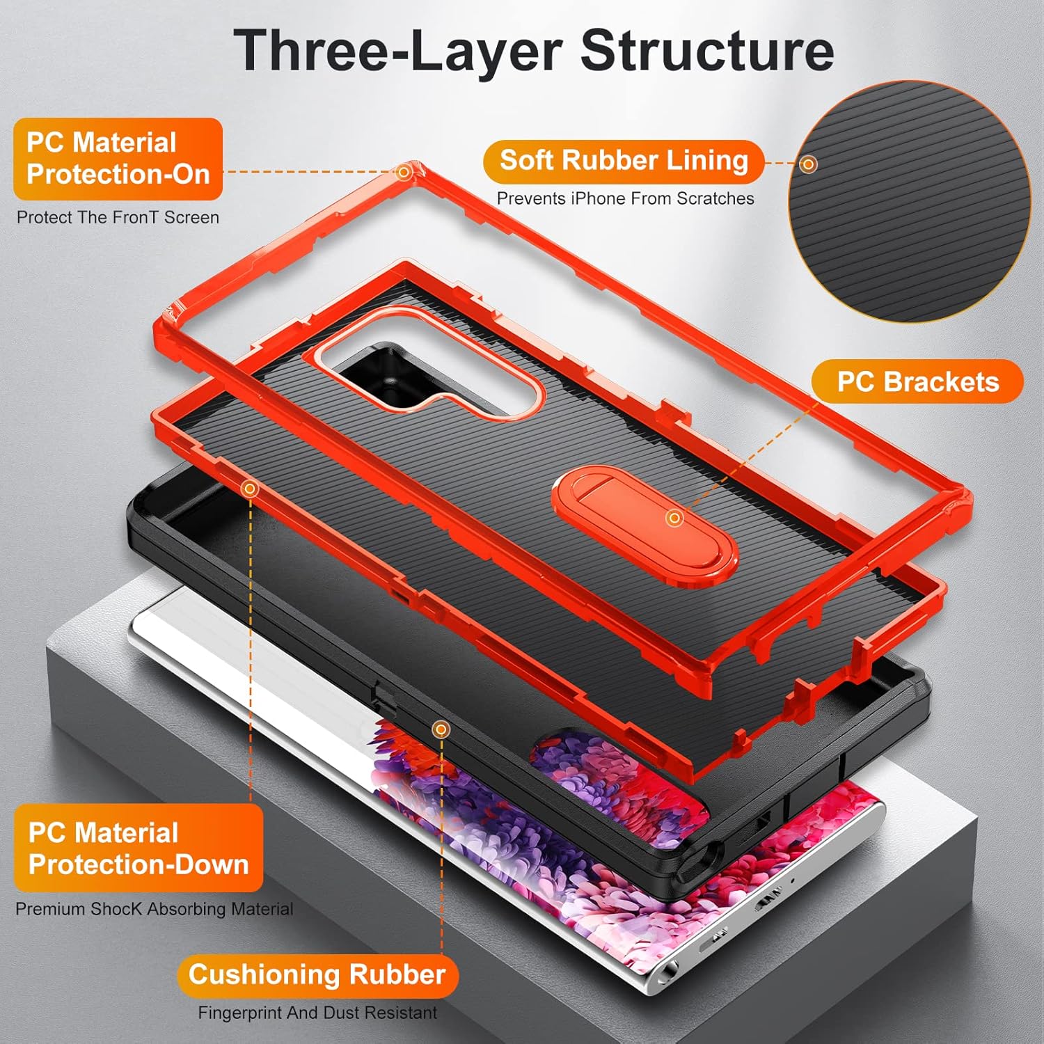 IDweel Funda para Galaxy S22 Ultra con soporte integrado, protección de alta resistencia, a prueba de golpes, antiarañazos, ajuste delgado, funda