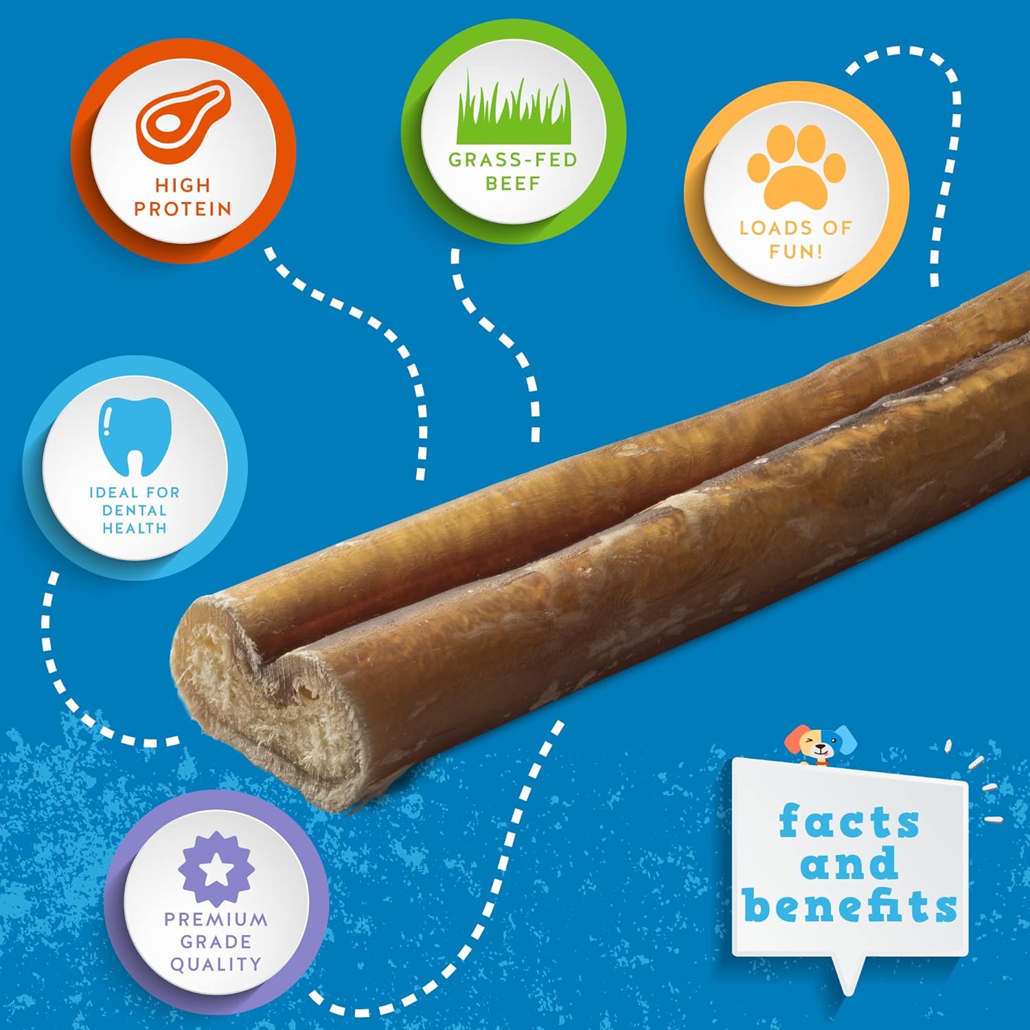 Jack&Pup Bully Sticks masticables para perros de 6 pulgadas, sin olor, un solo ingrediente, todos los palitos naturales para perros (6 onzas, 1012
