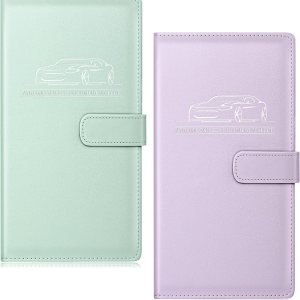 2 tarjeteros magnéticos de registro y seguro de automóvil, organizador de cuero para tarjetero, guantera de vehículo, organizador de cuero para 2 tarjeteros magnéticos de registro y seguro de automóvil, organizador de cuero para tarjetero, guantera de vehículo, organizador de cuero para