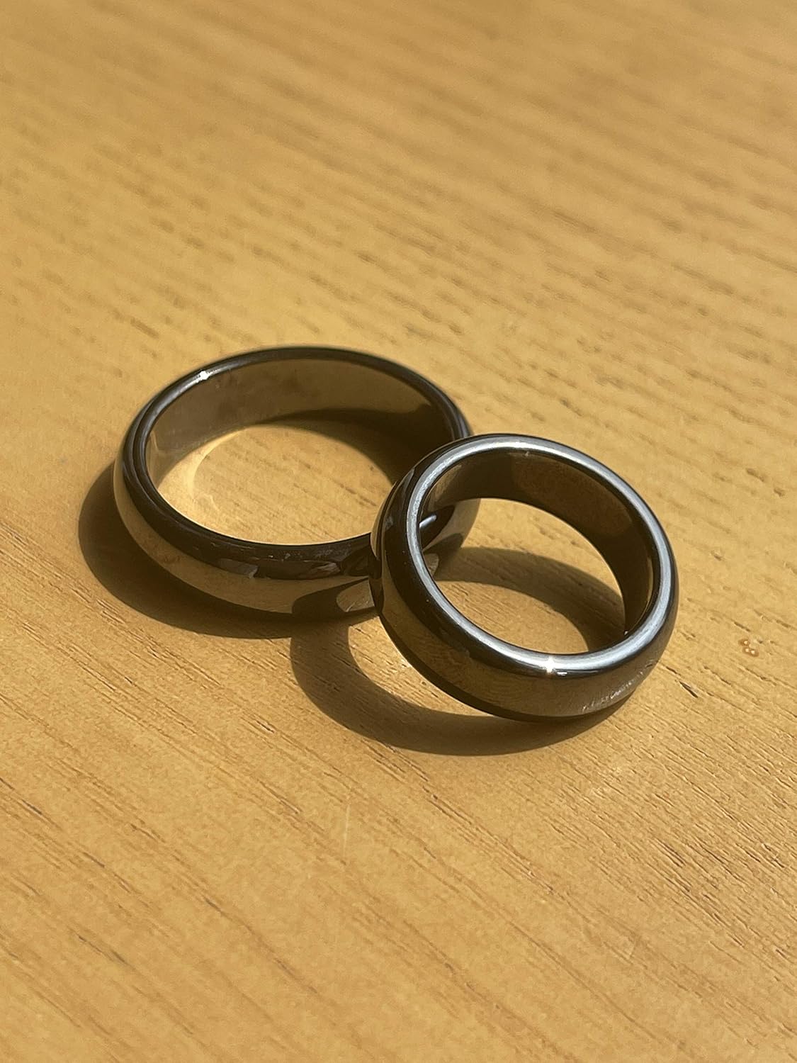 Loveso Anillo de hematita para mujeres y hombres, unisex, anillo de hematita negra, equilibrio de ansiedad, chakra raíz, regalo ideal para la