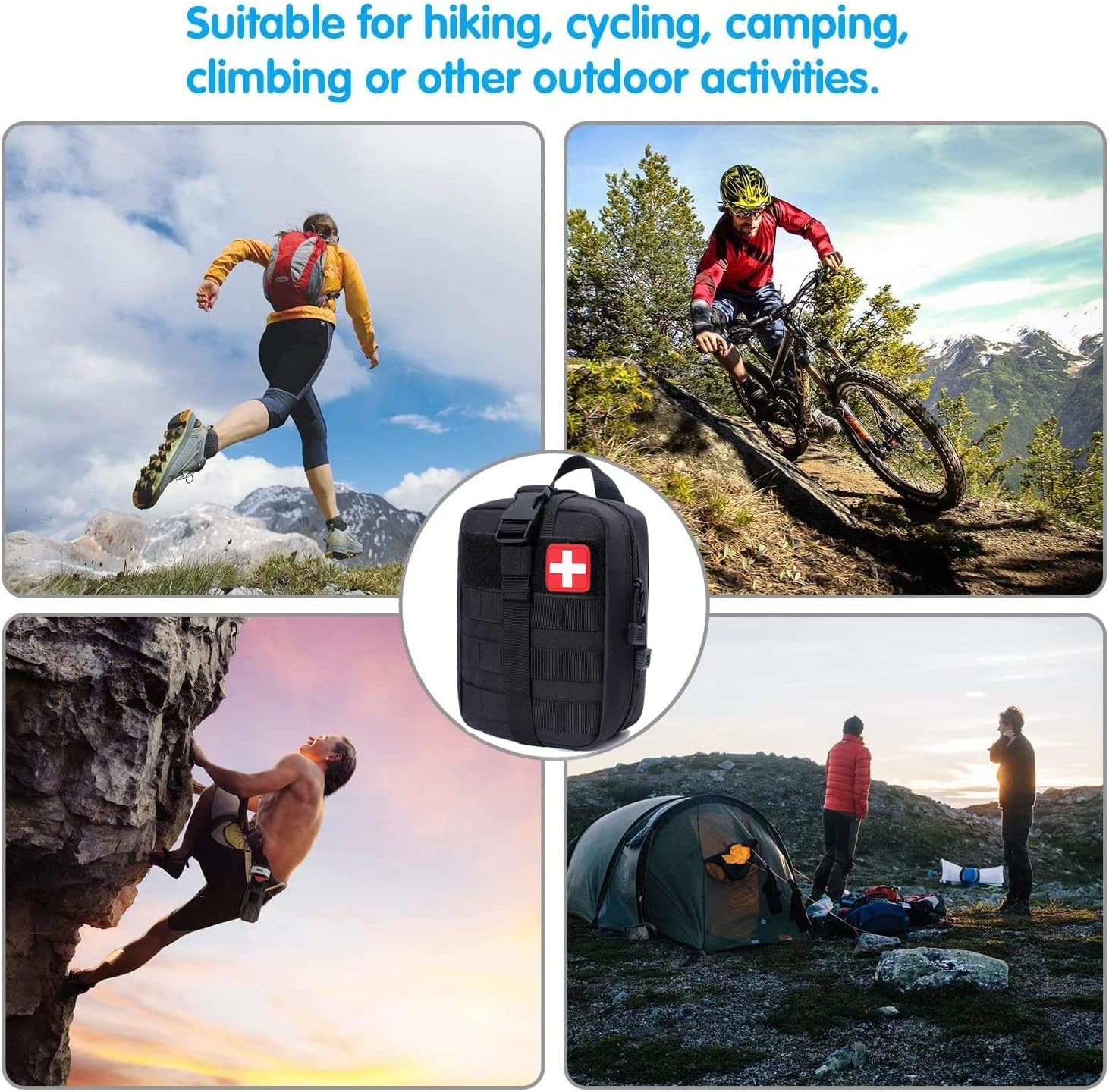 IFAK – Kit de traumatismos médicos militares con torniquete, bolsa de supervivencia de emergencia para suministros de equipo de campamento,