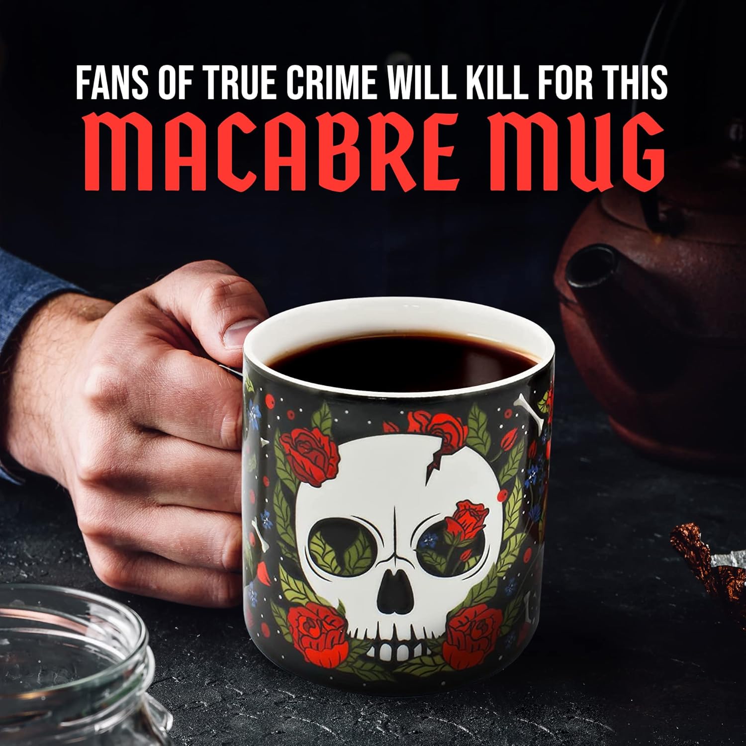 Ginger Fox – Taza de café True Crime Addict, taza de café espeluznante, taza de café de cerámica, mercancía de adicto al crimen, regalos de crimen