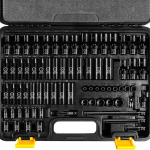 BOEN Juego de llaves de impacto de 14″, 72 piezas SAE estándar (316-916 pulgadas) y tamaño métrico (0.157-0.591 in), juego de llaves giratorias de BOEN Juego de llaves de impacto de 14″, 72 piezas SAE estándar (316-916 pulgadas) y tamaño métrico (0.157-0.591 in), juego de llaves giratorias de