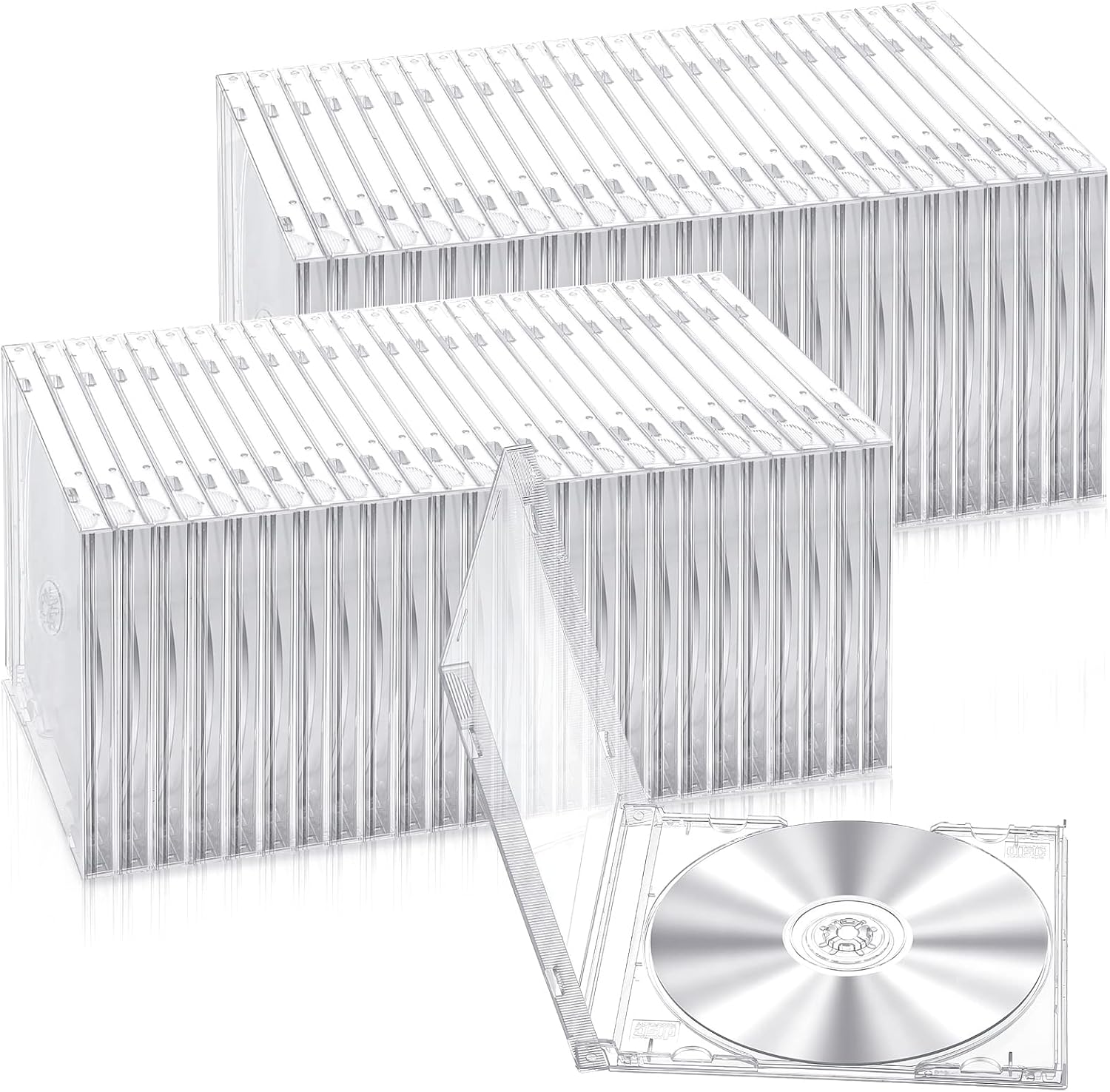 LEIFIDE 50 piezas de plástico CD Joya caso transparente de un solo disco DVD cubierta estándar CD DVD cubierta para protección reemplazo