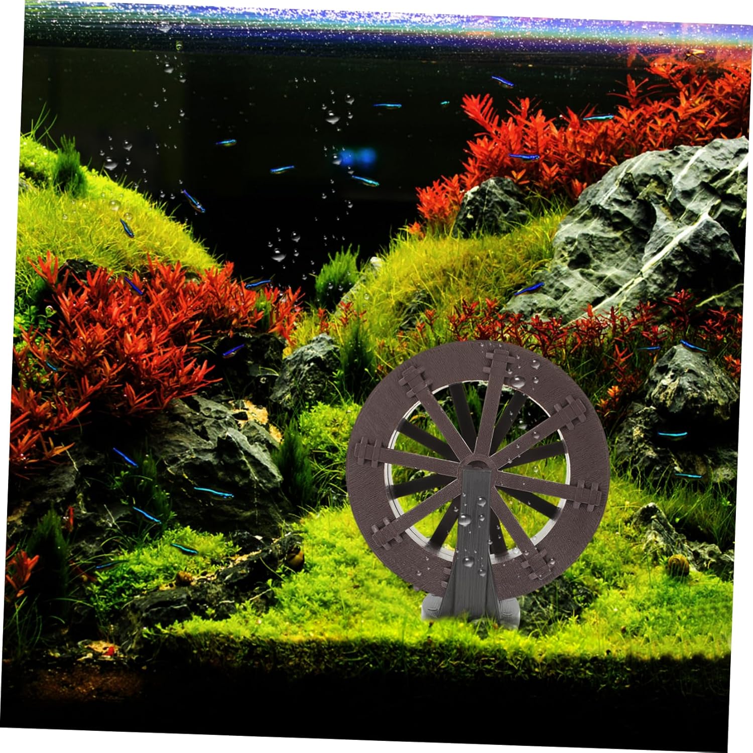 Fuente de agua rueda de trabajo Accesorios de escritorio Mini decoración de escritorio de trabajo Rueda de agua pequeña Rueda de agua Micro Rueda de