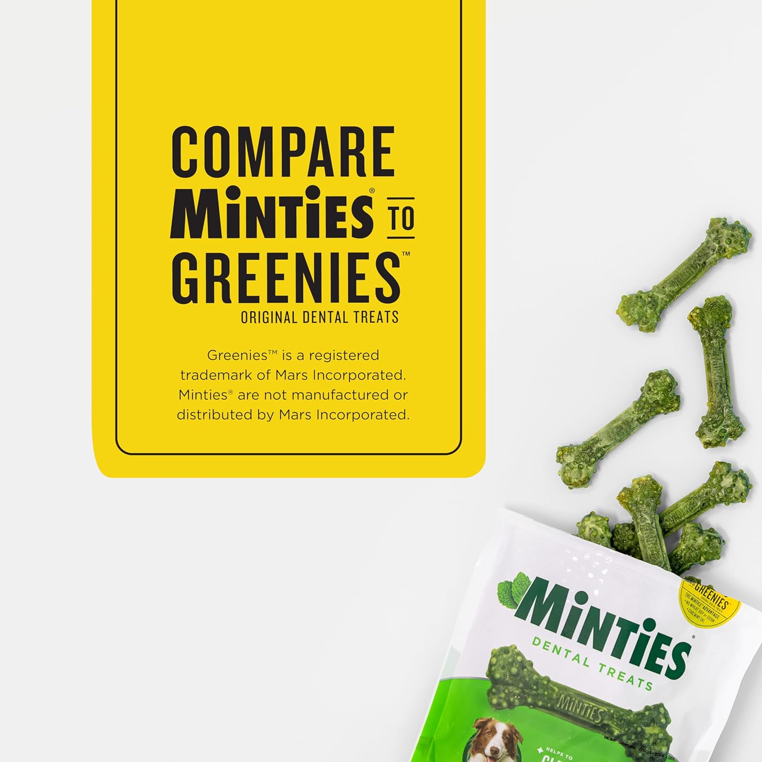 Minties Masticables dentales para perros, 120 unidades, recomendados por veterinarios, golosinas dentales con sabor a menta para perros