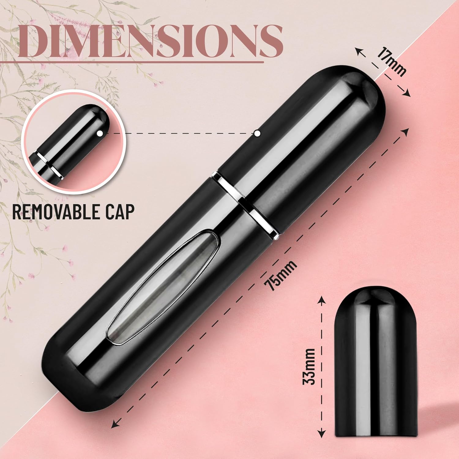 Juego de atomizador de perfume de viaje, mini botella portátil recargable de 0.2 fl oz para perfumes y fragancias, estuche de bomba de aroma para