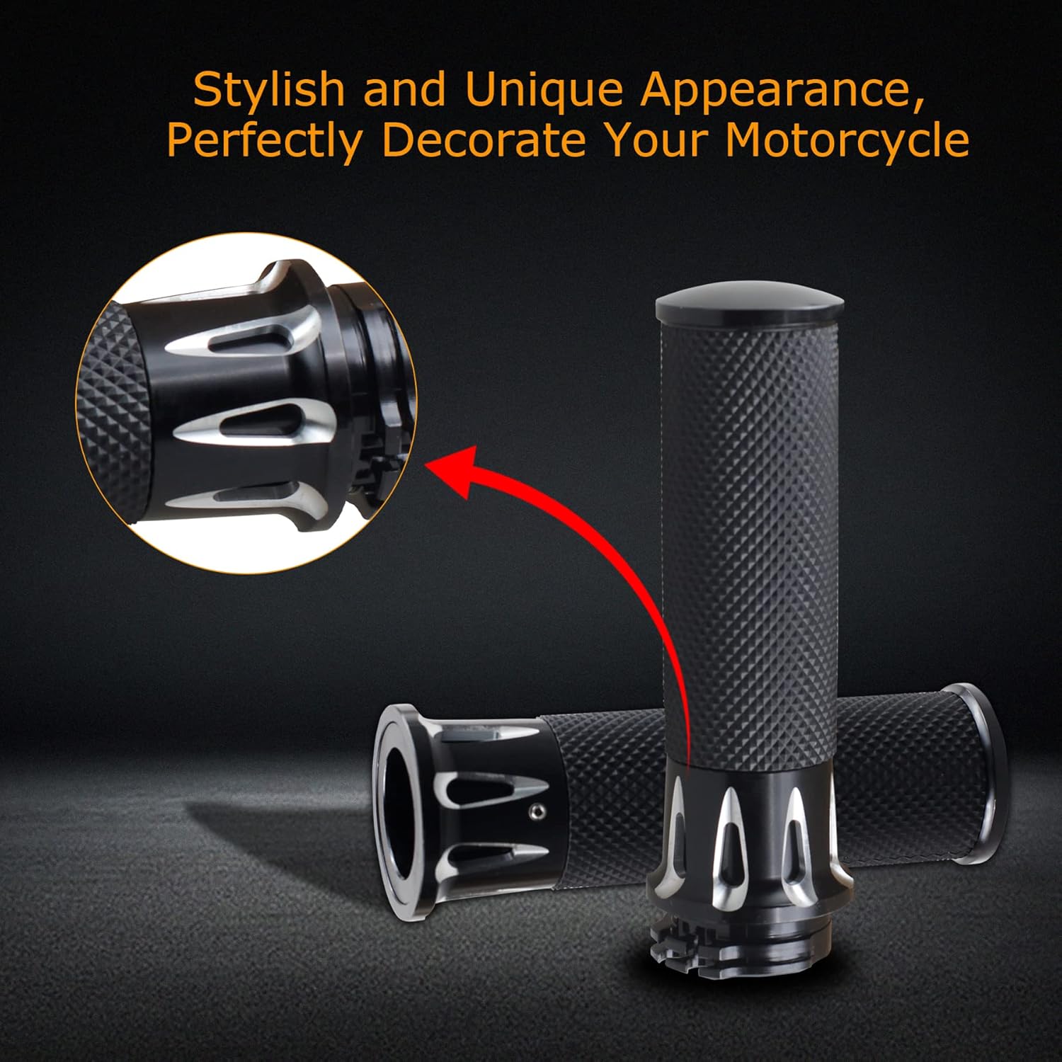 NTHREEAUTO Empuñaduras de manillar de 1 pulgada  0.984 in para motocicleta, agarre universal compatible con Harley Sportster Iron 883 Dyna Road