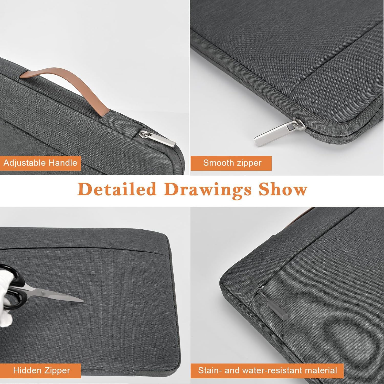 Funda para portátil, Gris oscuro