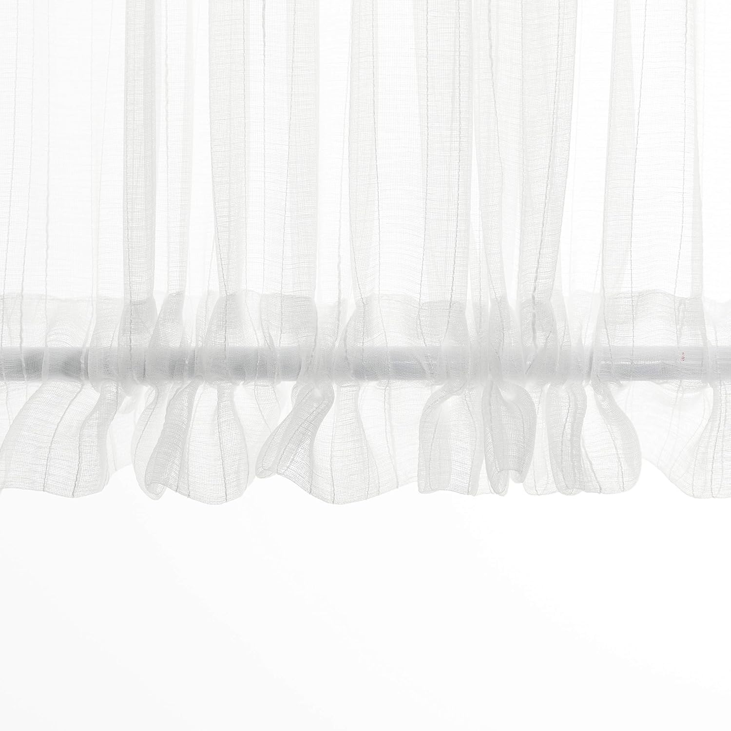 Aquazolax – Cortinas de puerta francesas a rayas blancas transparentes para puertas de cristal de patio, ventanas