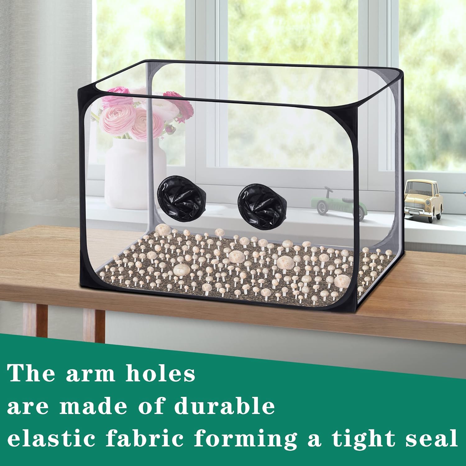 Caja de aire de 35.5 x 23.5 x 23.5 pulgadas, contenedor de cultivo de hongos, caja de cultivo portátil, kit de tienda de cultivo de hongos para