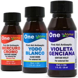 First Aid Chrome Mercuro + Violeta de genciana + YODO Blanco 3 en 1 Combo 1 Fl Oz cada uno First Aid Chrome Mercuro + Violeta de genciana + YODO Blanco 3 en 1 Combo 1 Fl Oz cada uno