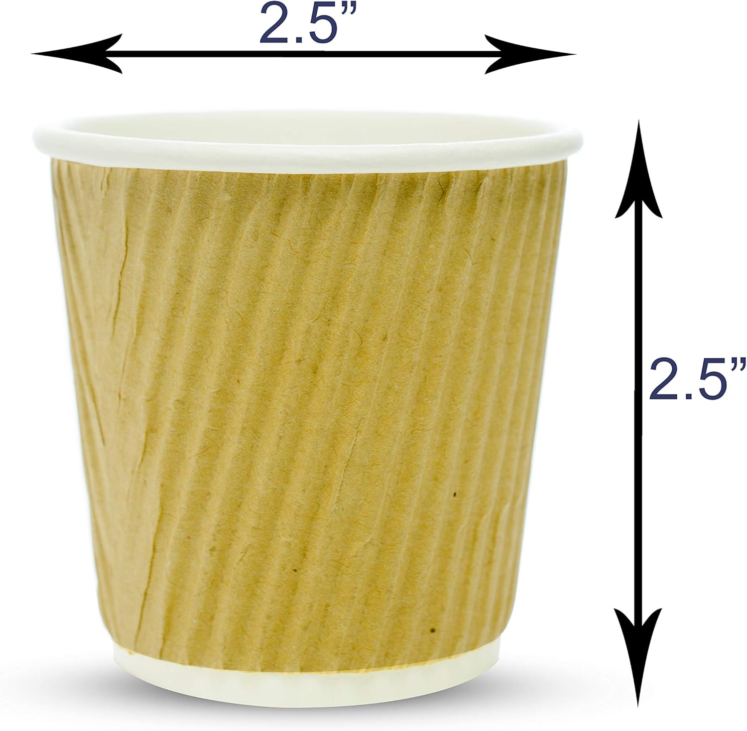 Taza de café caliente de papel ondulado de 4 onzas para expreso, nespresso, lavazza, taza de muestreo 50 unidades