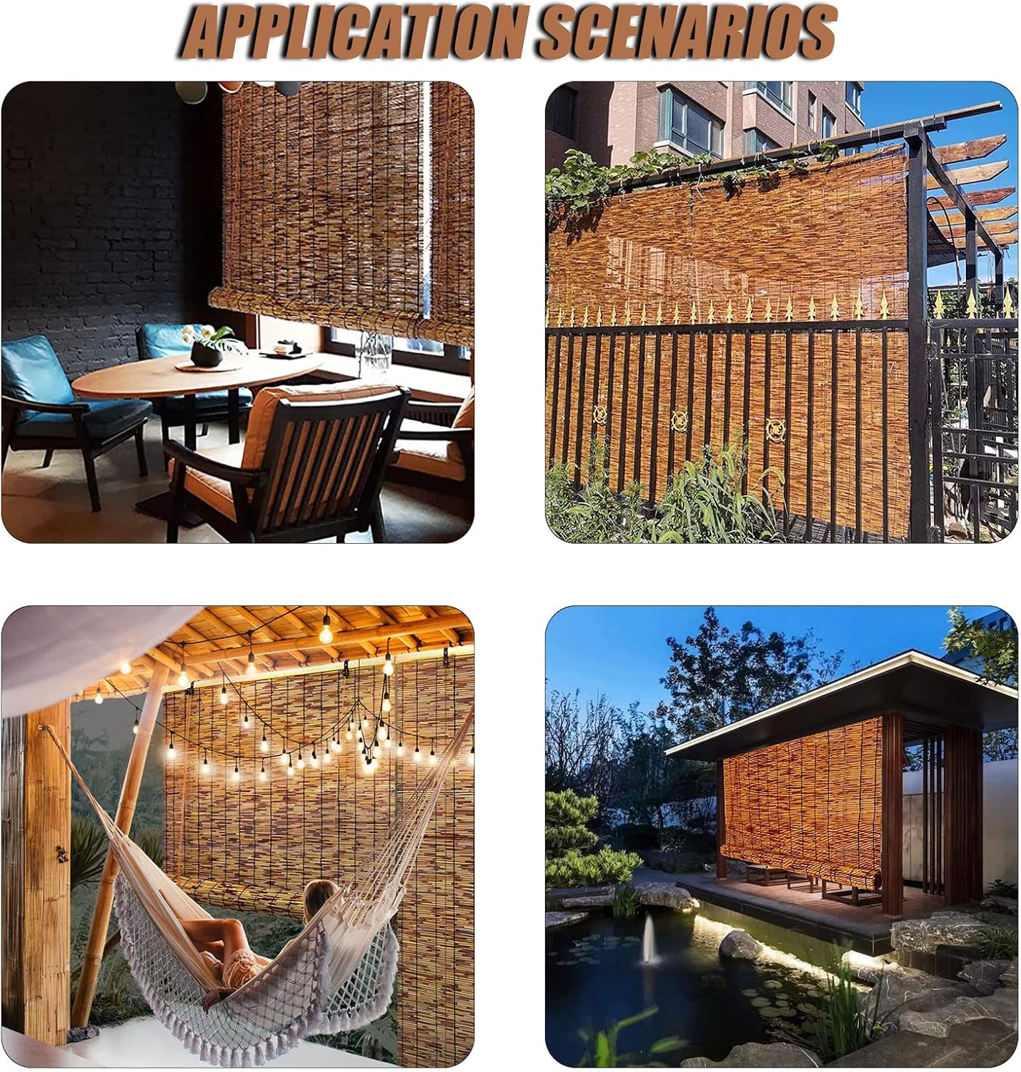 Persianas enrollables de bambú retro, persianas enrollables de bambú, persianas enrollables de bambú, persianas enrollables de bambú para