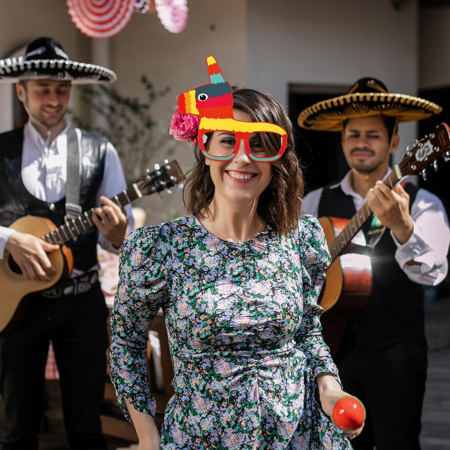 Accesorios para cabina de fotos de cartón de inspiración mexicana, 18 gafas de papel divertidas, decoraciones para suministros de fiesta, accesorios