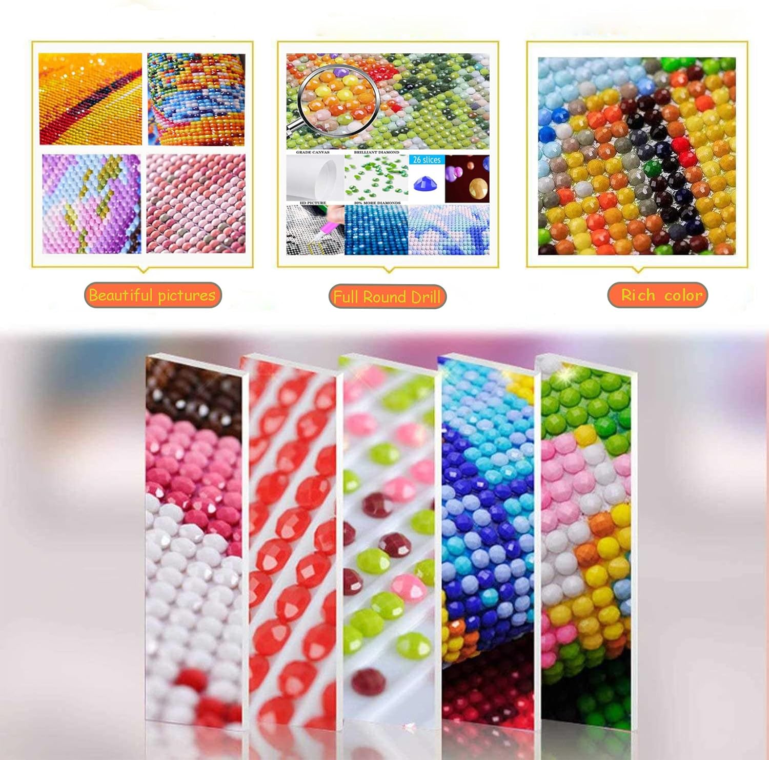 Kits de pintura de diamantes 5D de Navidad para adultos principiantes, perros de invierno, camión, arte redondo de diamantes de taladro completo,