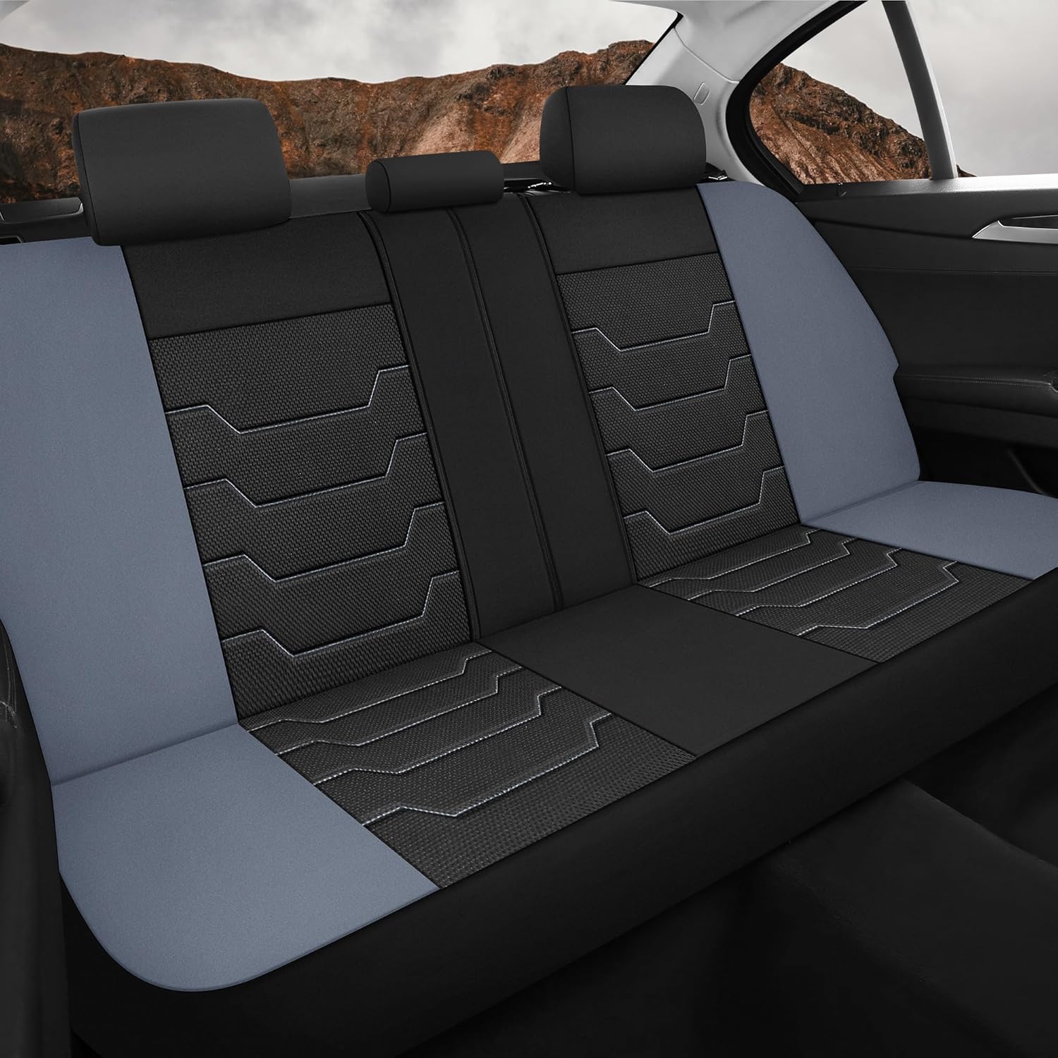 CAROMOP Fundas de asiento de coche transpirables para asientos completos, fundas de asiento de tela de malla de aire 3D para automóviles, fundas