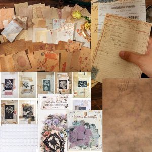 JUSFURLIFE Kit de suministros para álbumes de recortes, kit de álbumes de recortes vintage para suministros de diario, papeles de álbumes de JUSFURLIFE Kit de suministros para álbumes de recortes, kit de álbumes de recortes vintage para suministros de diario, papeles de álbumes de
