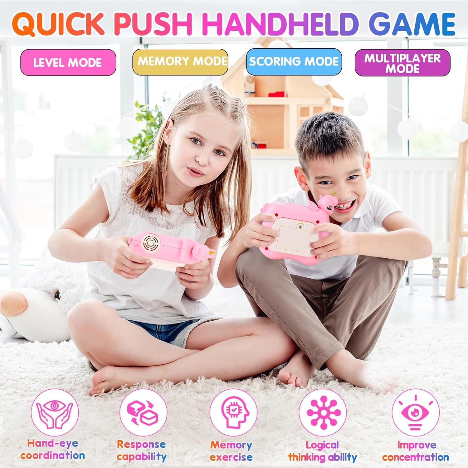 Juguete para ansiedad con luz para reventar, juego de mano de empuje rápido, juego de reventar luces para niños autistas, regalos de cumpleaños para