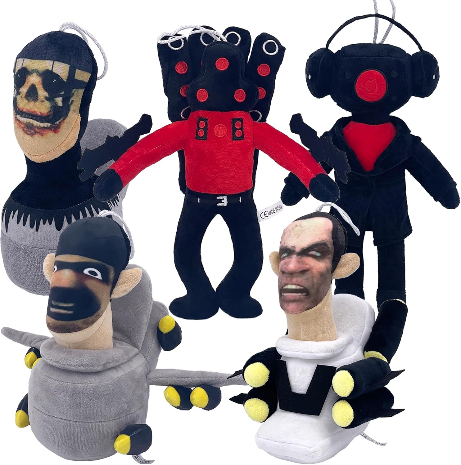 Skibri – Juguete de peluche para inodoro, 5 piezas, material de polipropileno, de material de polipropileno, muñeca suave y fresca, regalo para niños