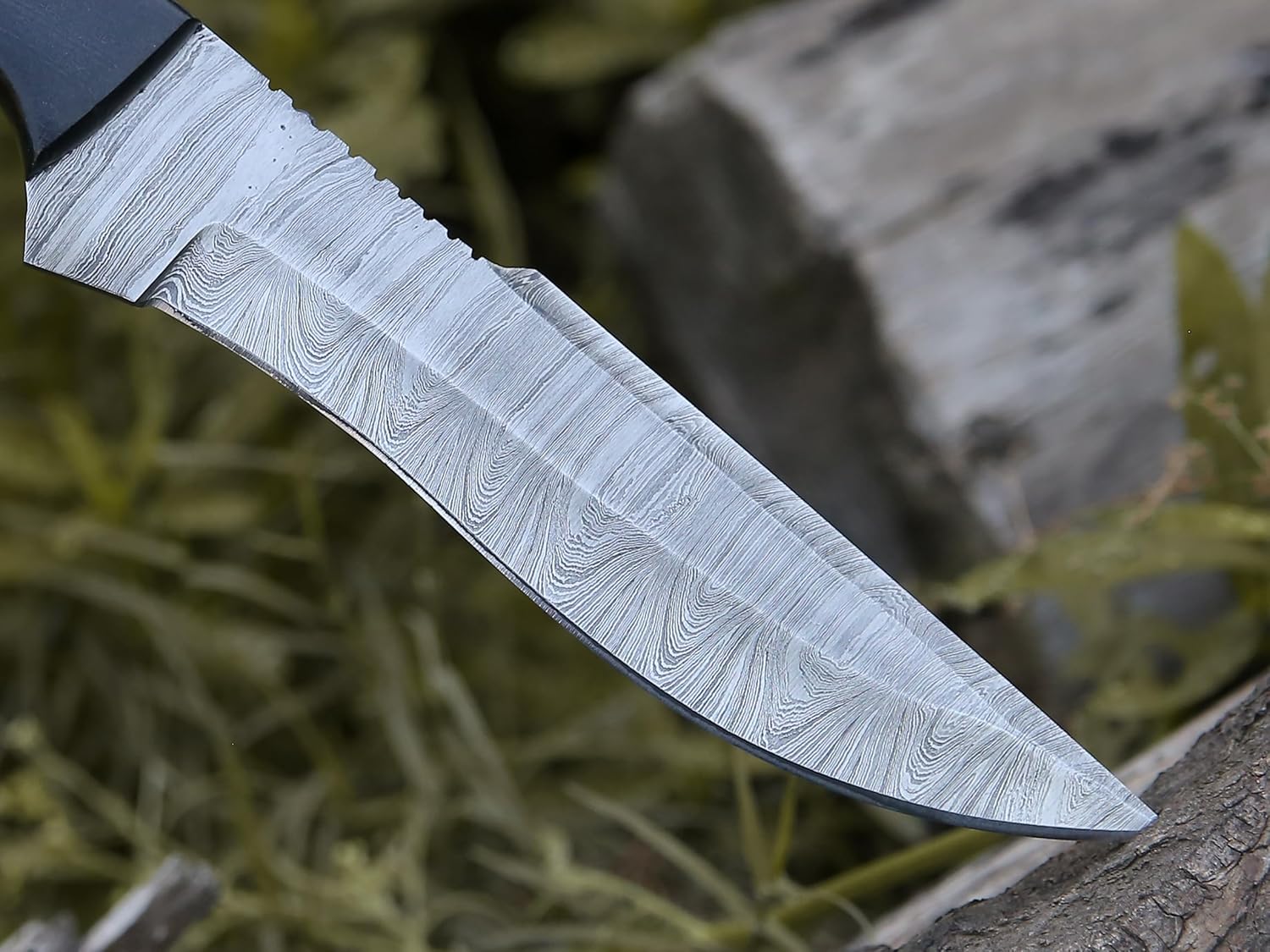 HMC – Cuchillo de acero de damasco, cuchillos de caza de hoja fija, cuchillo de caza de ciervos de espiga completa, cuchillo de manualidades de
