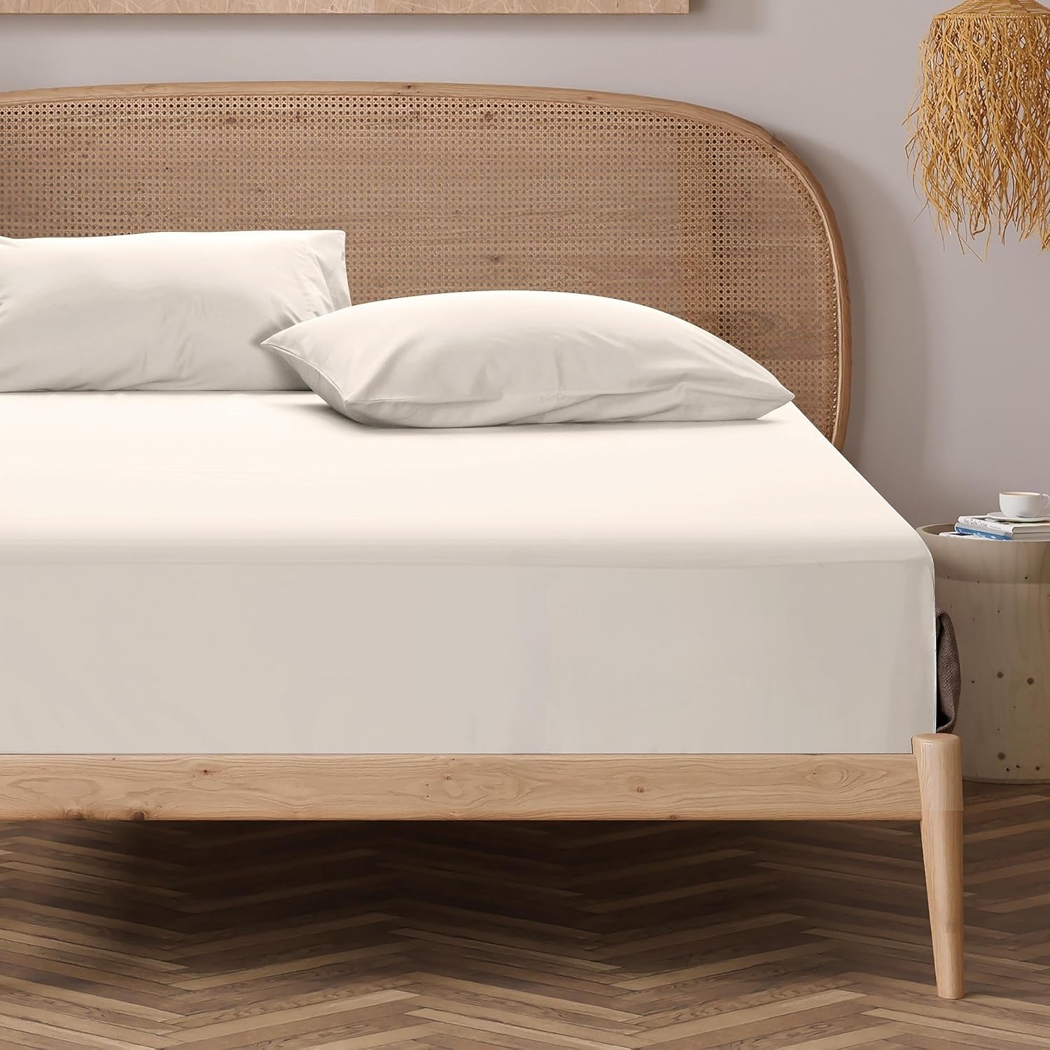 Zaizaihome Sábana bajera ajustable 100% de algodón egipcio tamaño Queen, sábana inferior de 800 hilos, lujosa y suave, calidad de hotel, sábana